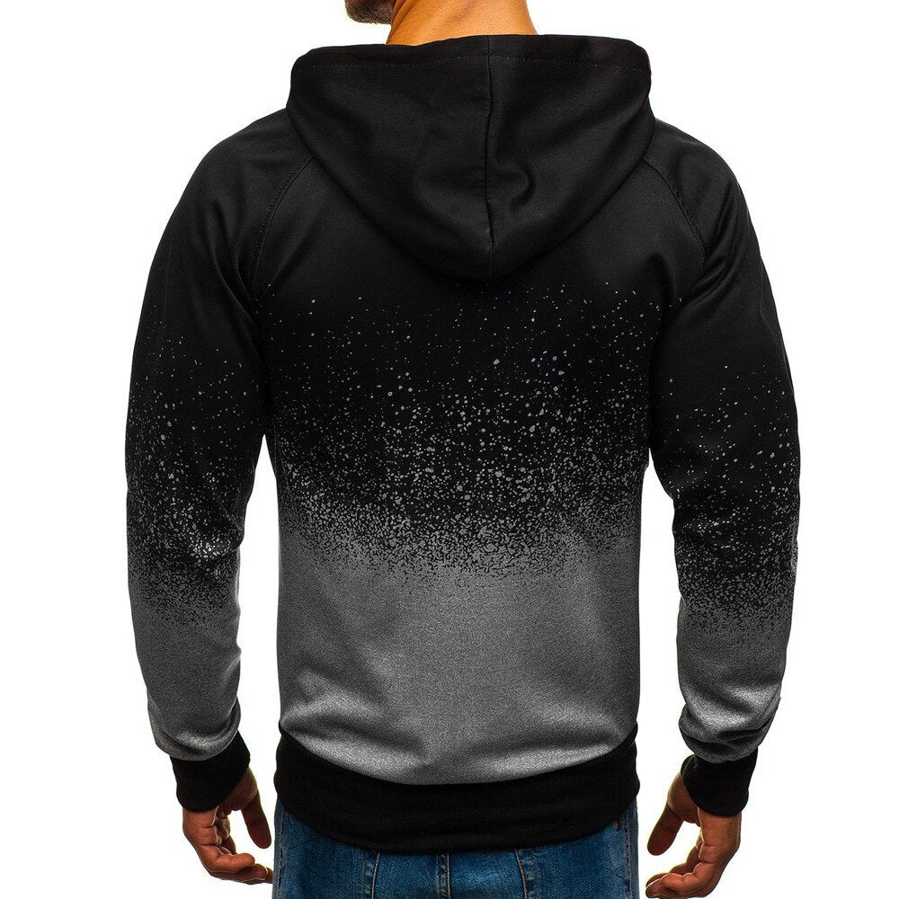 2020 Autumn and Winter New Men's Sweatshirt Casual Personality Printing Hooded Sweater Cardigan Fitness Running Training Jacket - Mandenge - Fall Outfit 2021