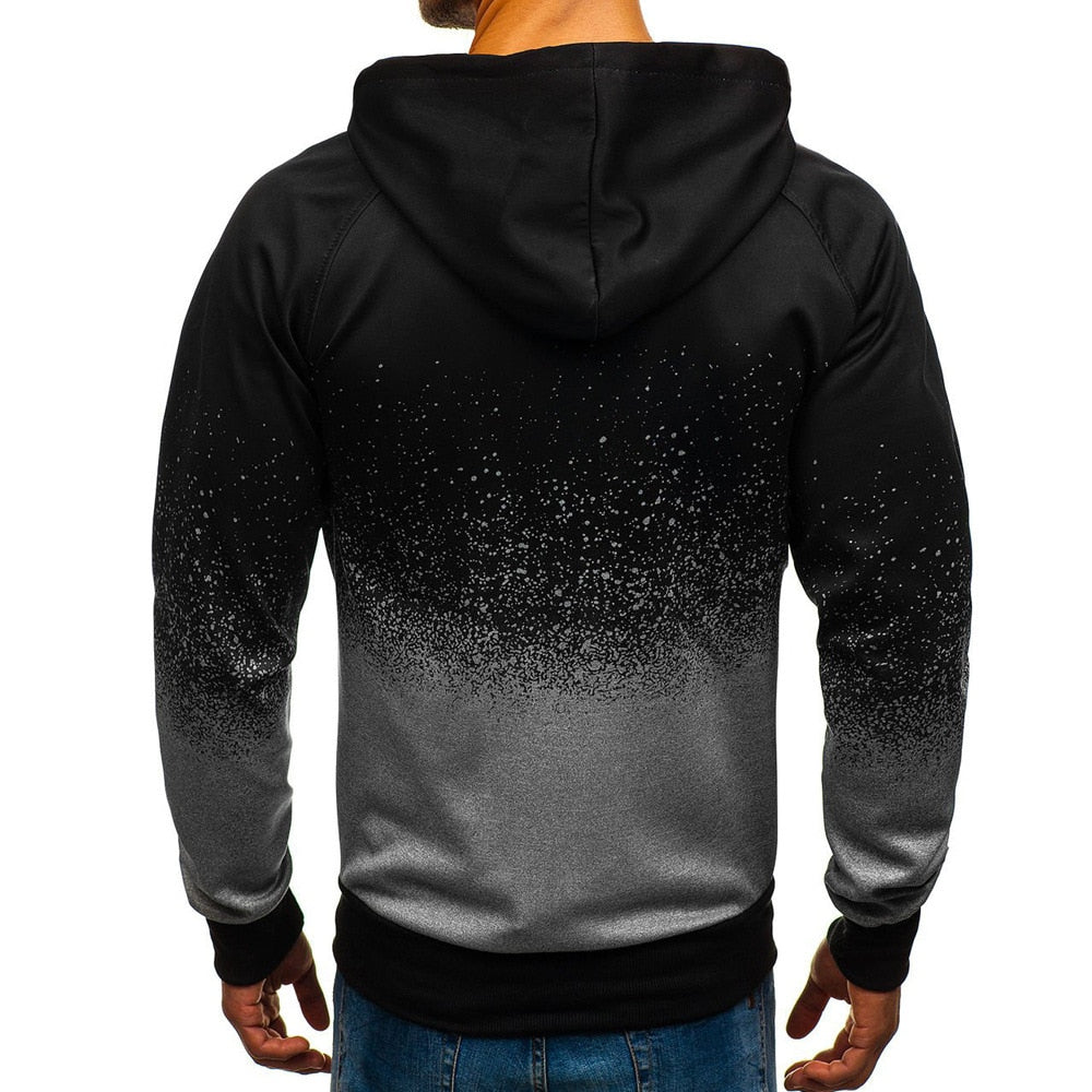 2020 Autumn and Winter New Men's Sweatshirt Casual Personality Printing Hooded Sweater Cardigan Fitness Running Training Jacket - Mandenge - Fall Outfit 2021