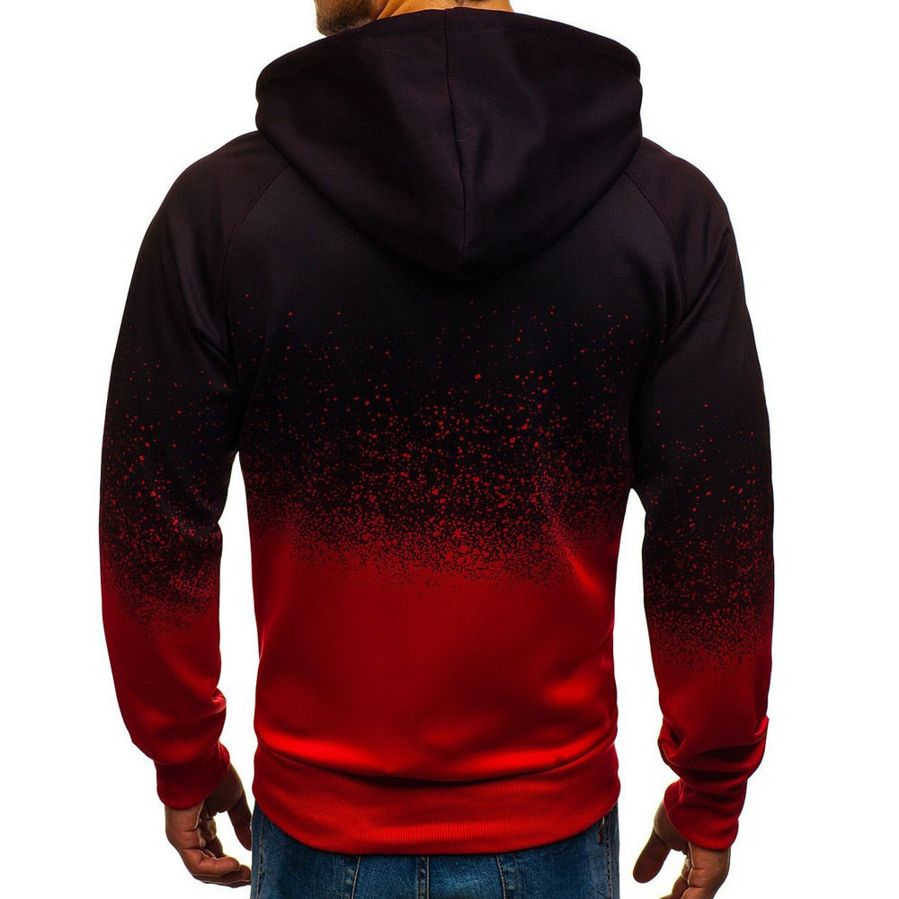 2020 Autumn and Winter New Men's Sweatshirt Casual Personality Printing Hooded Sweater Cardigan Fitness Running Training Jacket - Mandenge - Fall Outfit 2021