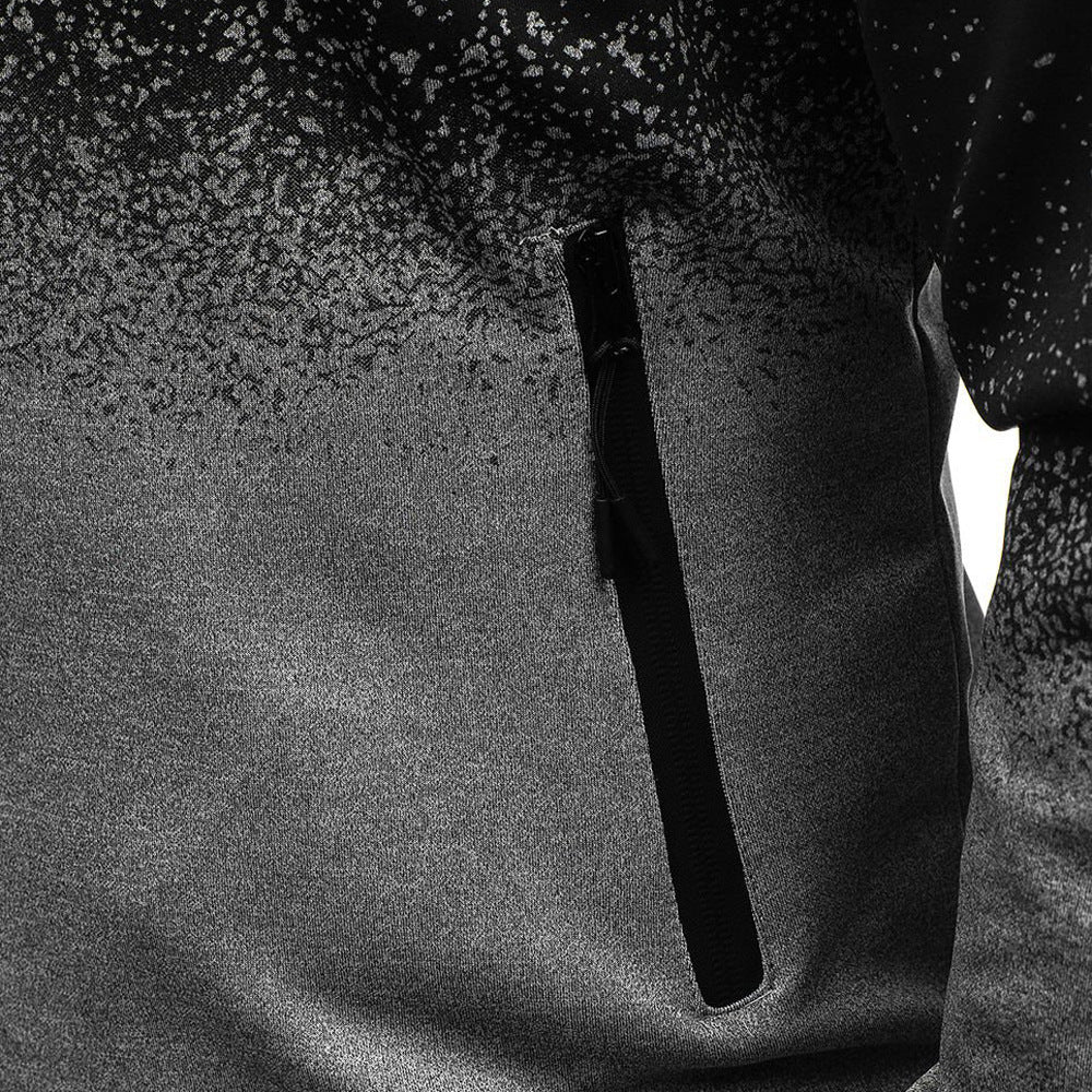 2020 Autumn and Winter New Men's Sweatshirt Casual Personality Printing Hooded Sweater Cardigan Fitness Running Training Jacket - Mandenge - Fall Outfit 2021