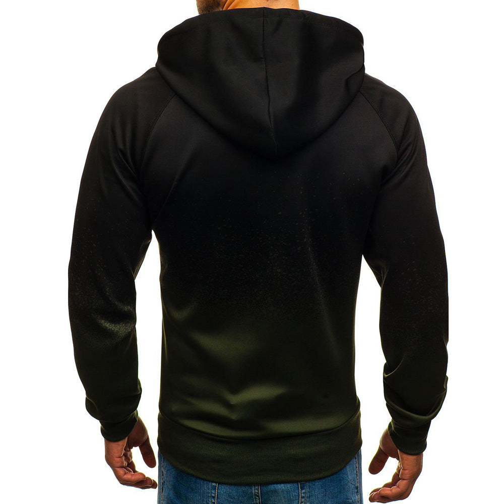 2020 Autumn and Winter New Men's Sweatshirt Casual Personality Printing Hooded Sweater Cardigan Fitness Running Training Jacket - Mandenge - Fall Outfit 2021