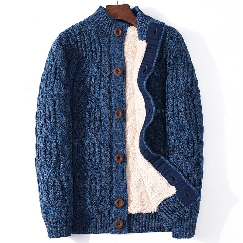 Cardigan en laine et en cachemire pour homme - Mandenge - bleu