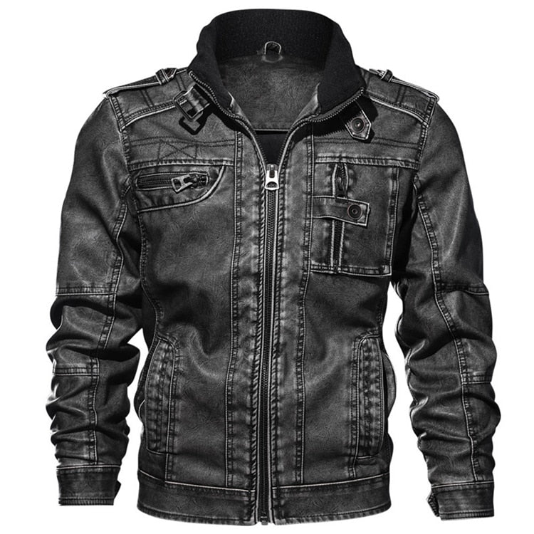 Veste slim faux cuir - mandenge - noir